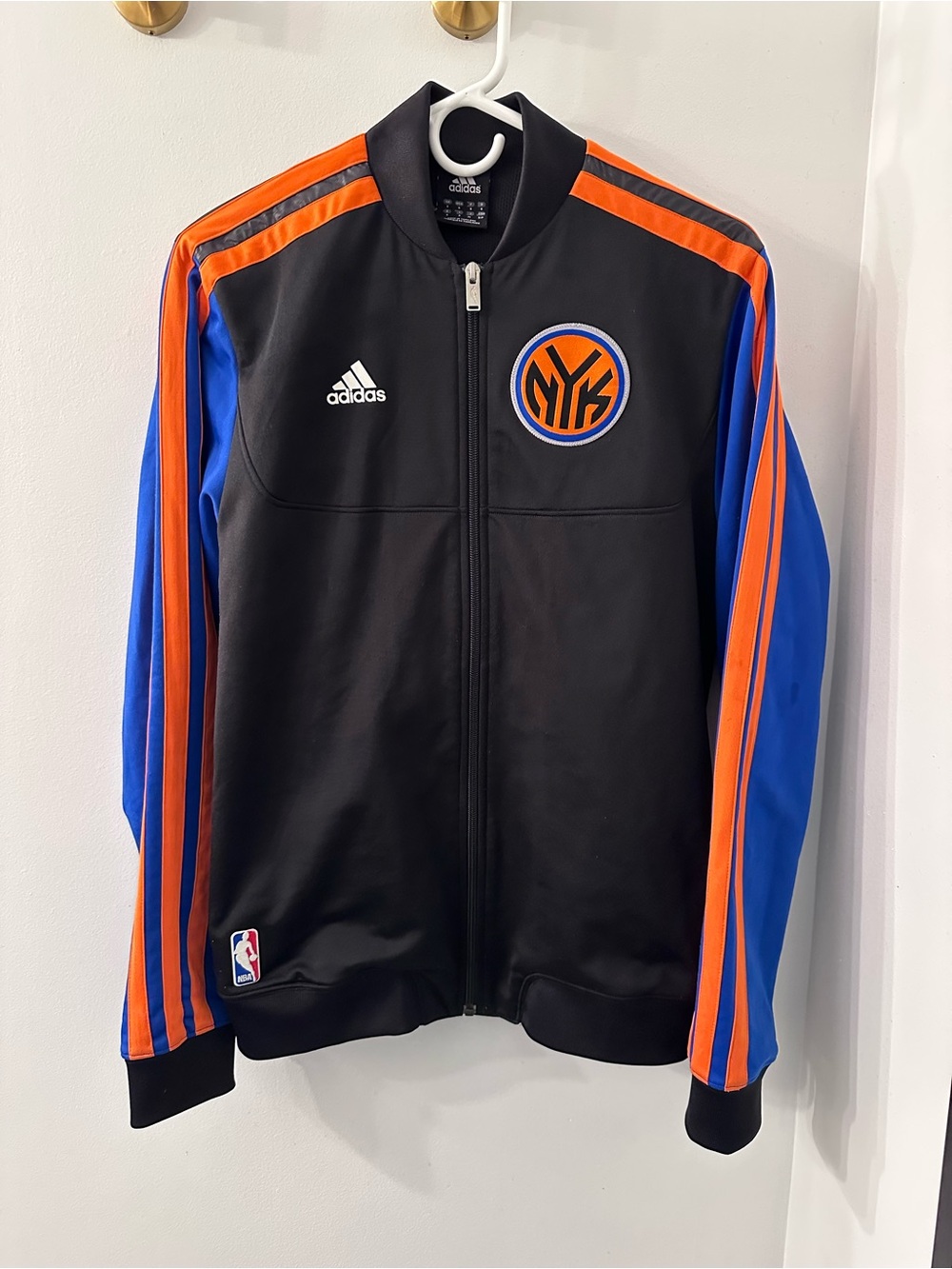 adidas New York Knicks On-Court Home Weekend Warm-Up Jacket black men’s sz small